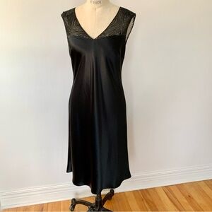 Jones New York Black Satin Beaded Dress